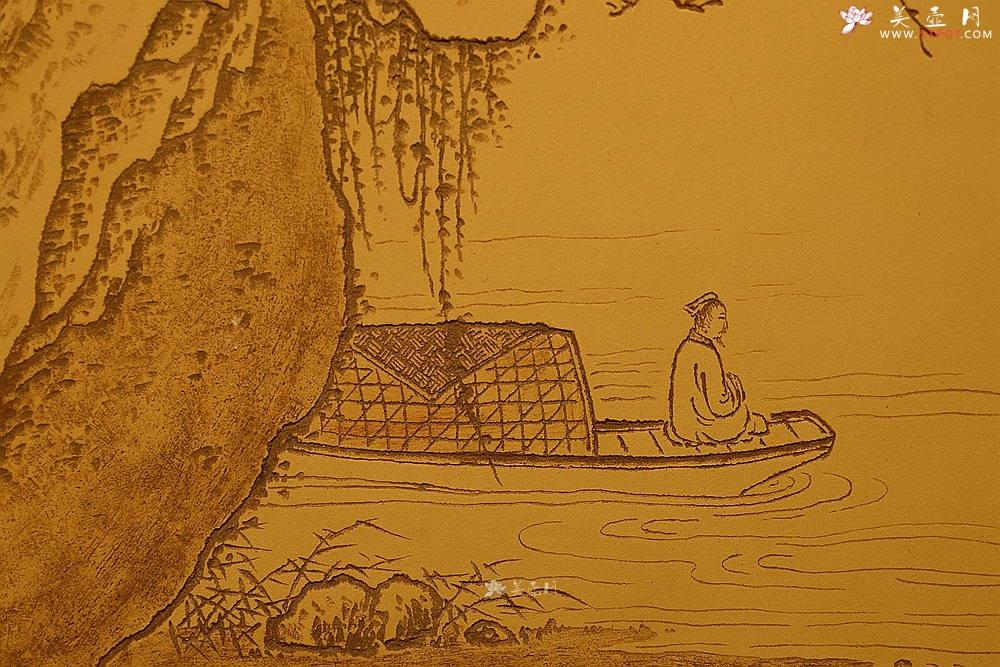 紫砂壶图片：张听刚新意装饰 山水壁画 韵味十足 - 美壶网