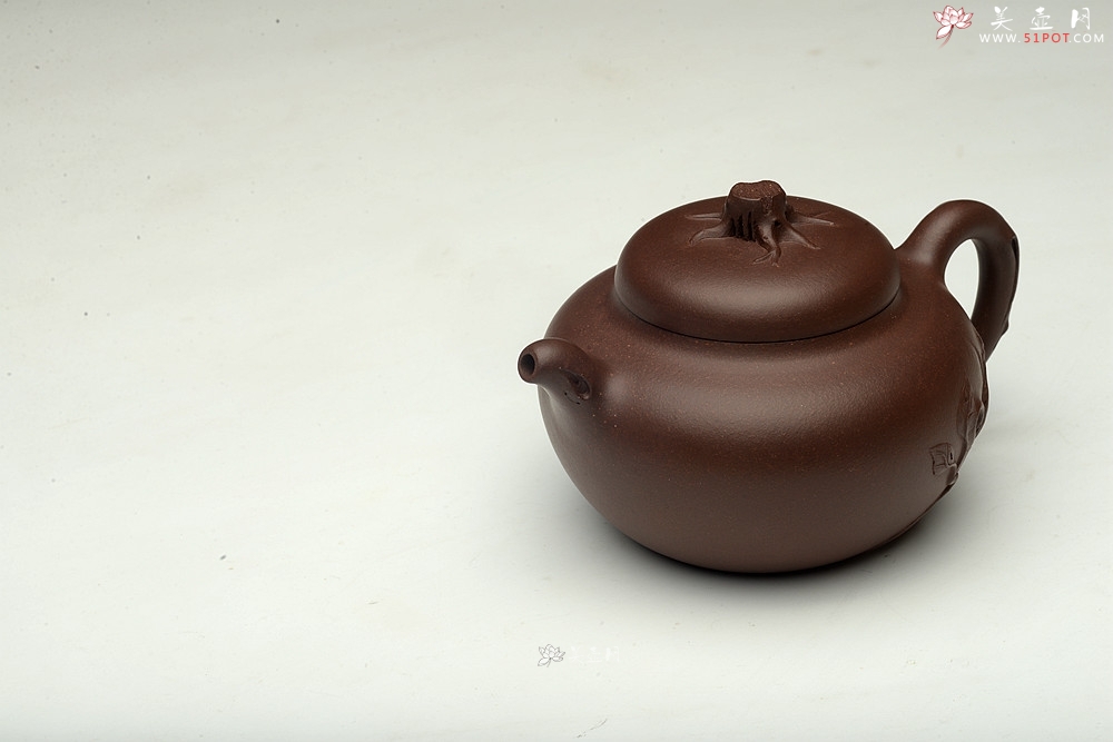 紫砂壶图片：高雪琴全手 敦厚悠然 简意花货~ 秋色 做工精致 - 美壶网