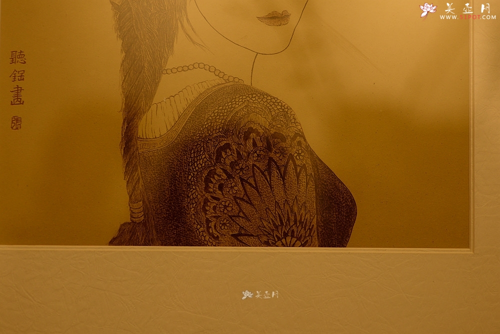 紫砂壶图片：张听刚新意装饰 【她】 秀风壁画 - 美壶网