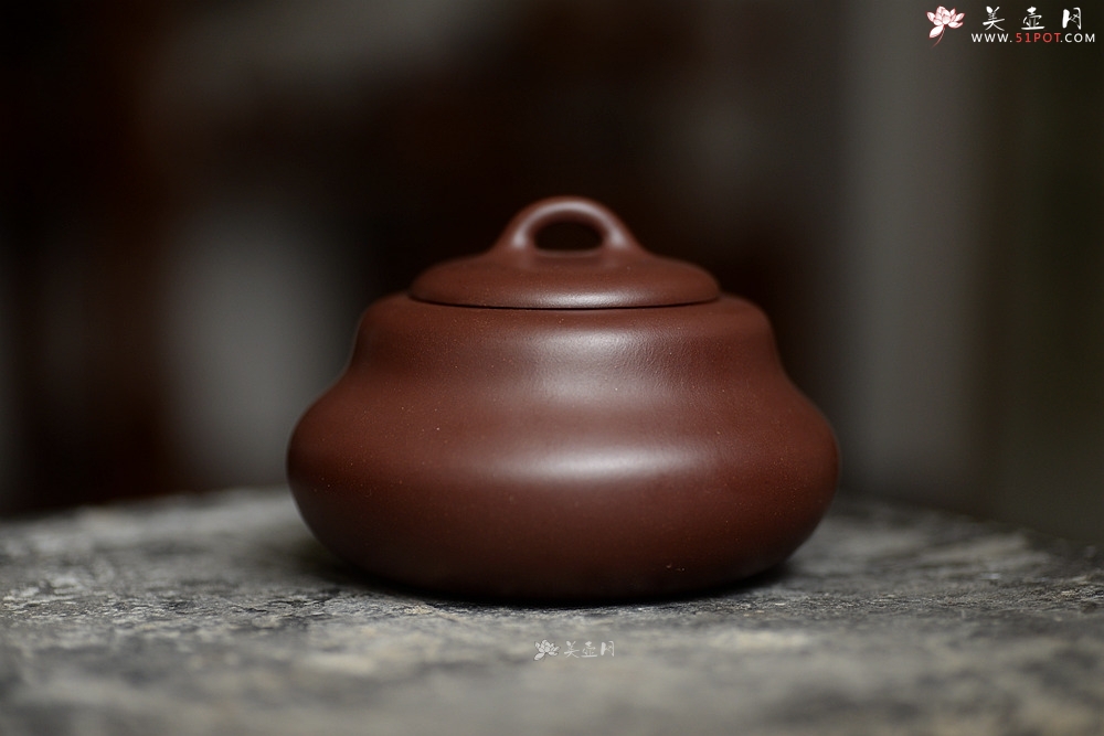 紫砂壶图片：坐禅达摩~ 葫芦茶叶罐 浑厚圆润 - 美壶网