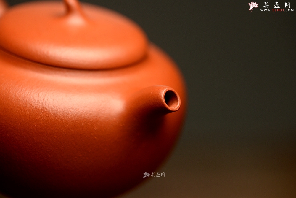 紫砂壶图片：朱泥 娇艳迷人 全手朱泥茄段 实用 - 美壶网