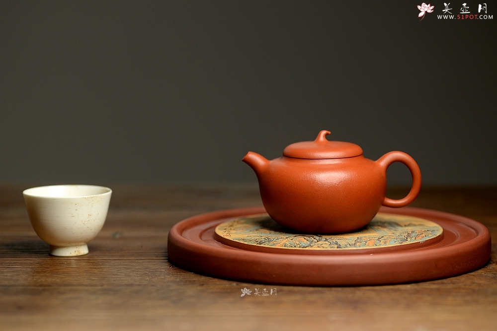 紫砂壶图片：朱泥 娇艳迷人 全手朱泥茄段 实用 - 美壶网
