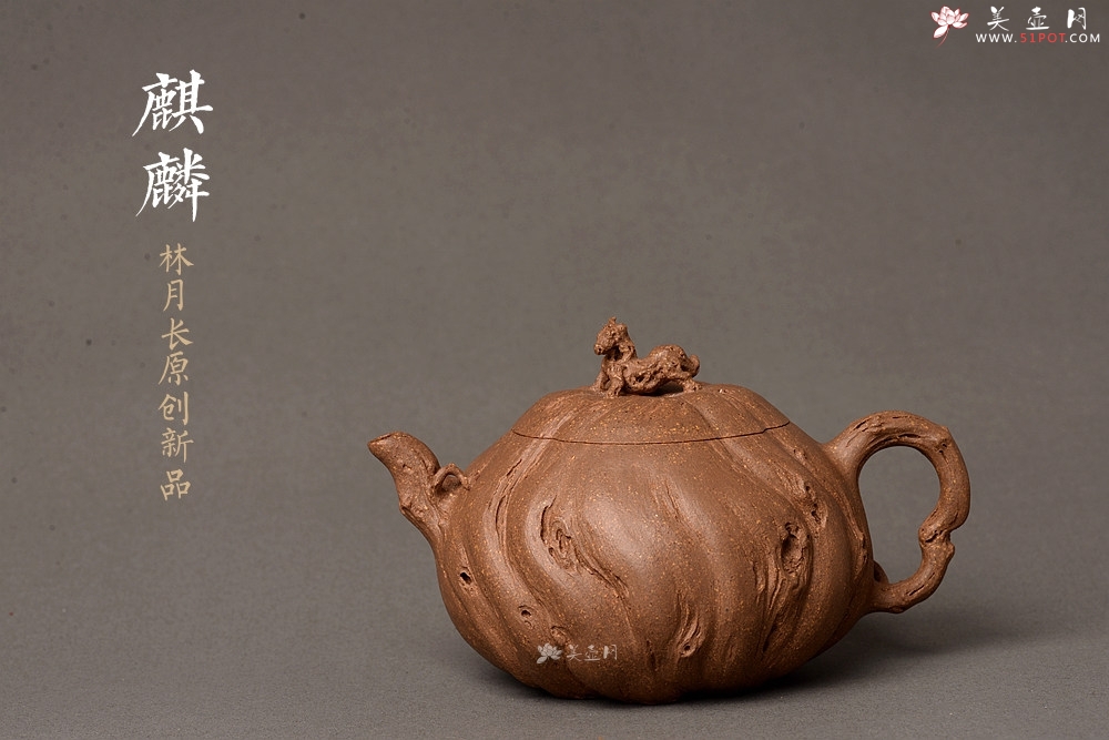 紫砂壶图片：林月长乙未冬全手 肌理丰富 紫砂新风 学院派  麒麟山音 - 美壶网