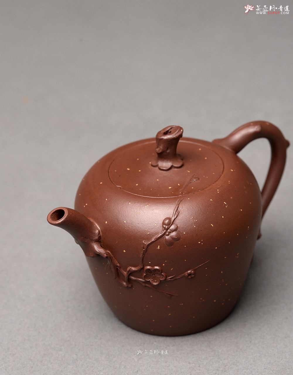 紫砂壶图片:潘丹初乙未冬末全手作品 精致梅花 秀雅得趣 踏雪寻梅