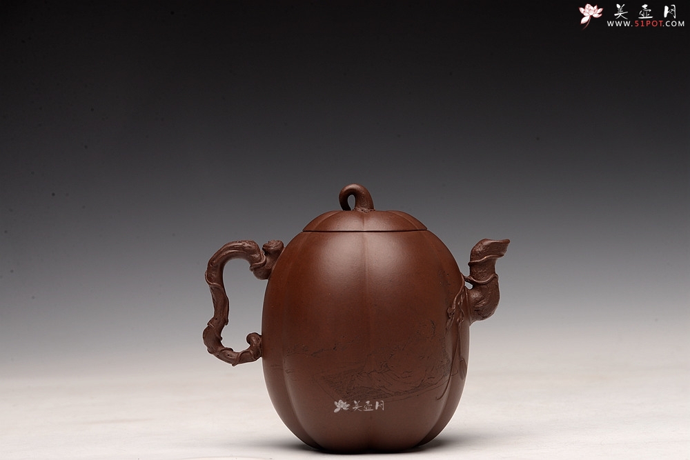 紫砂壶图片：顾正芳全手 作品 花货技法精湛  甜瓜 赵辉老师精刻 - 美壶网