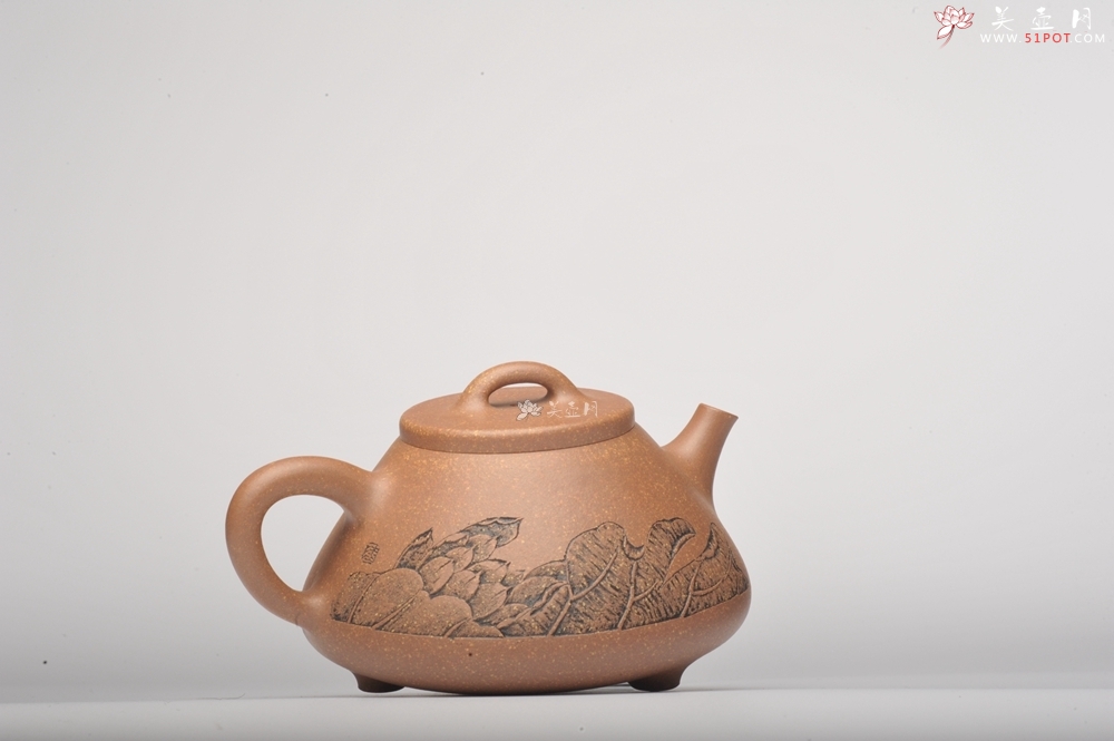 紫砂壶图片:全手工心舟石瓢 毛国强徒弟陆轶舟文气装饰 - 美壶网