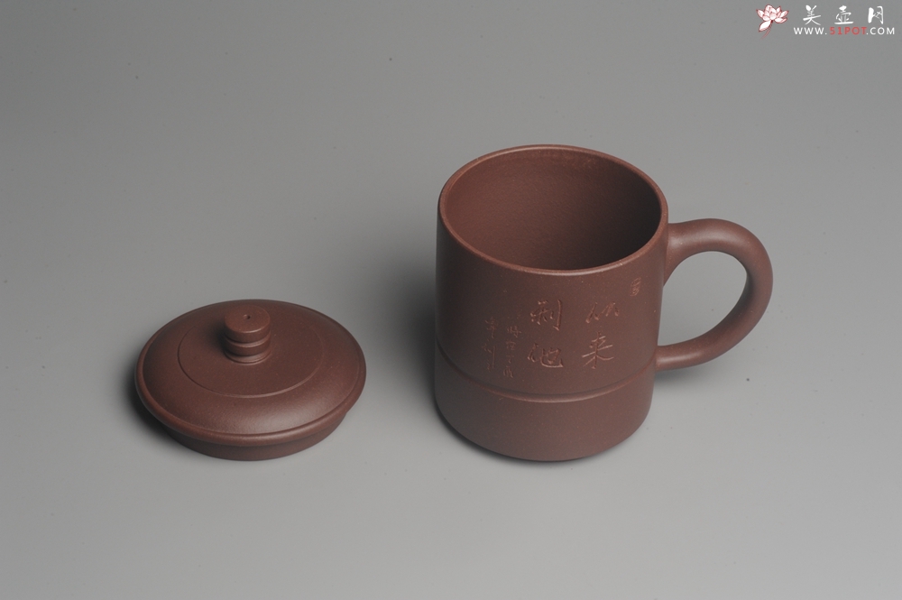紫砂壶图片：美杯特惠 办公旅行便携式茶具盖杯 - 美壶网