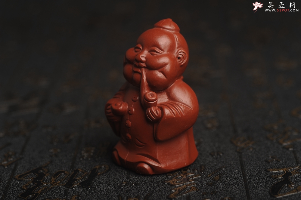 紫砂壶图片：美宠特惠 精致大红袍朱泥大财主紫砂茶宠 发发发 高6.8cm - 美壶网