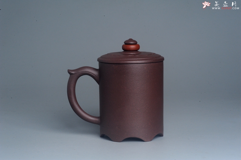 紫砂壶图片：美杯特惠 办公旅行便携式茶具如意盖杯 泥料好 - 美壶网