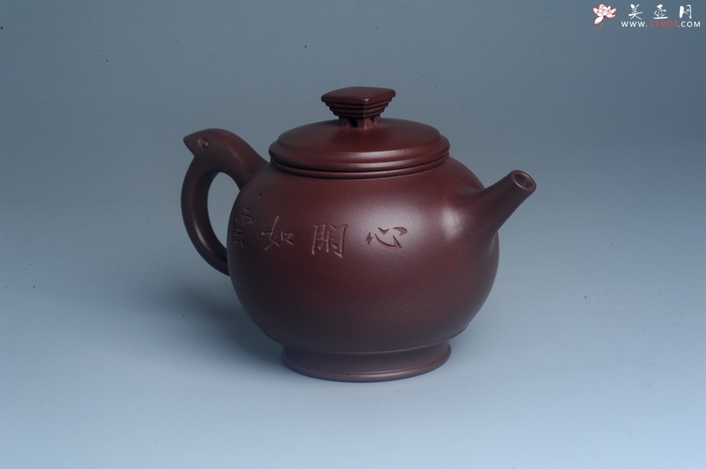 紫砂壶图片：美壶特惠 紫泥精致凤鸣壶 - 美壶网