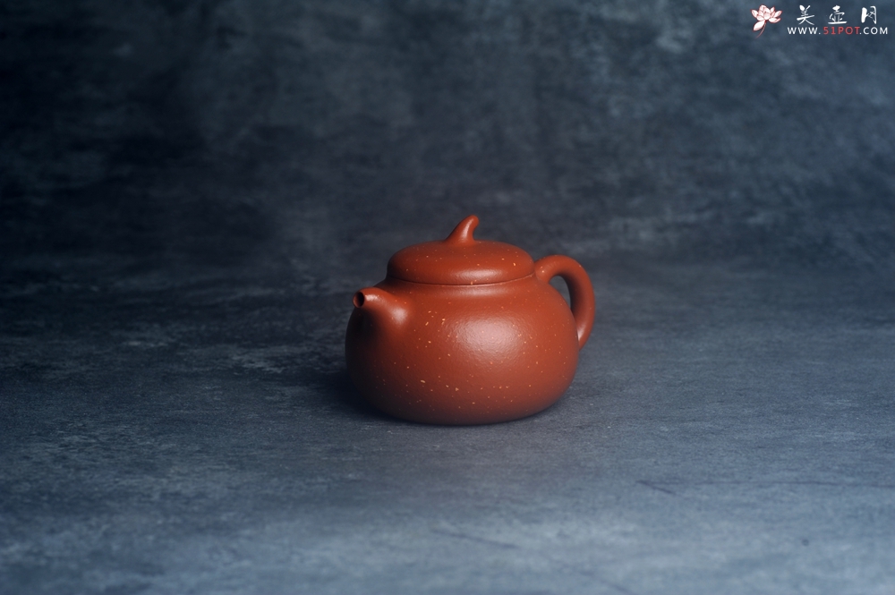 紫砂壶图片：美壶特惠 特好红泥桂花砂茄段壶 茶人醉爱 - 美壶网