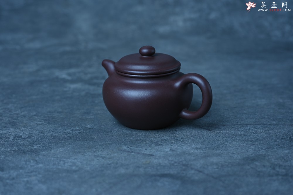 紫砂壶图片：特好老紫泥全手工仿古壶 茶人醉爱 - 美壶网