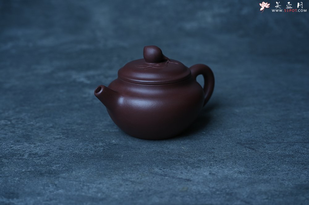 紫砂壶图片：特好老紫泥全手工寿桃壶 茶人醉爱 - 美壶网