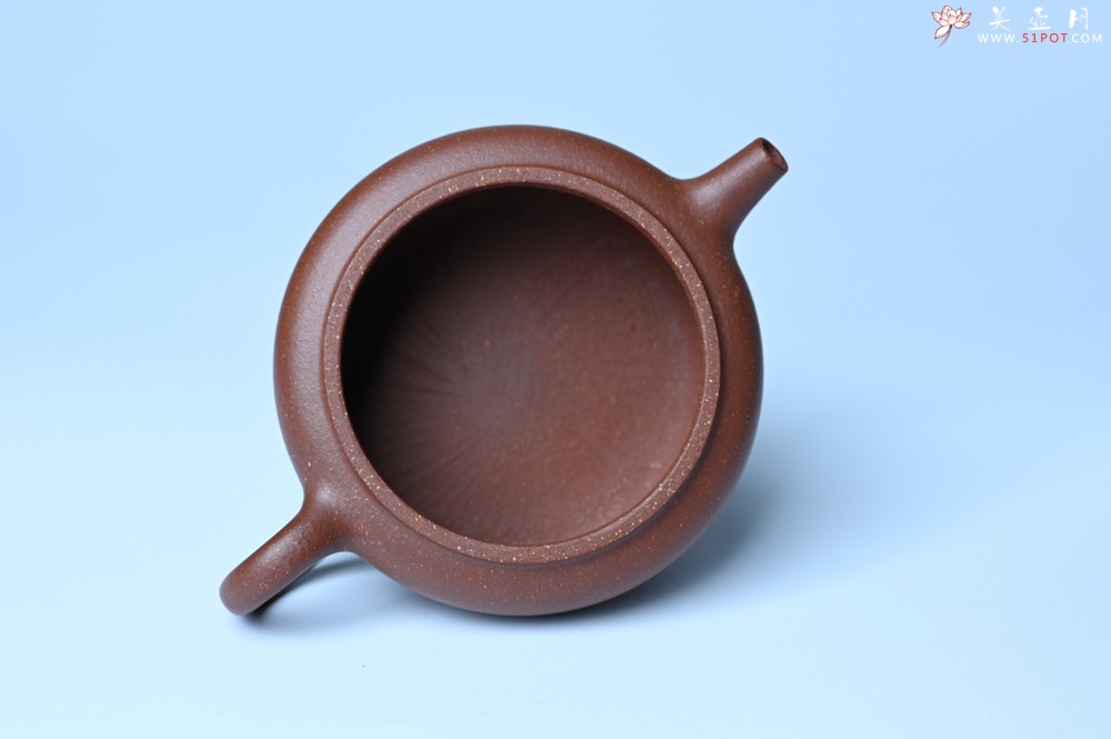 紫砂壶图片：美壶特惠 红降坡泥大口玉扁壶 茶人醉爱 - 美壶网