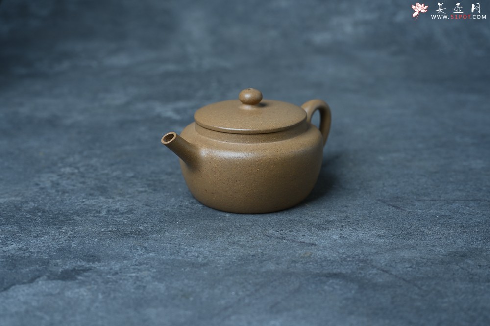紫砂壶图片：美壶特惠全手工紫砂壶特好段泥桑扁壶 茶壶 茶具 单壶 - 美壶网