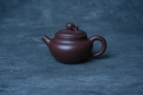 紫砂壶图片：特好老紫泥全手工寿桃壶 茶人醉爱 - 美壶网