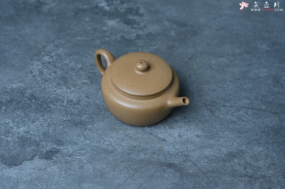 紫砂壶图片：美壶特惠全手工紫砂壶特好段泥桑扁壶 茶壶 茶具 单壶 - 美壶网