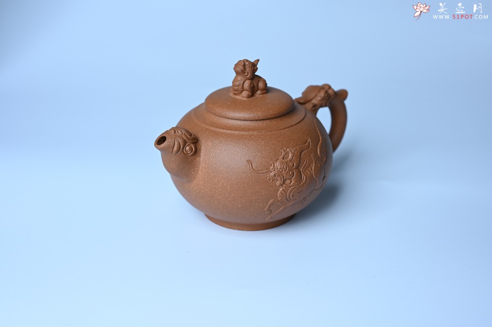 紫砂壶图片：美壶特惠 精致降坡泥祥瑞壶 茶人醉爱 - 美壶网