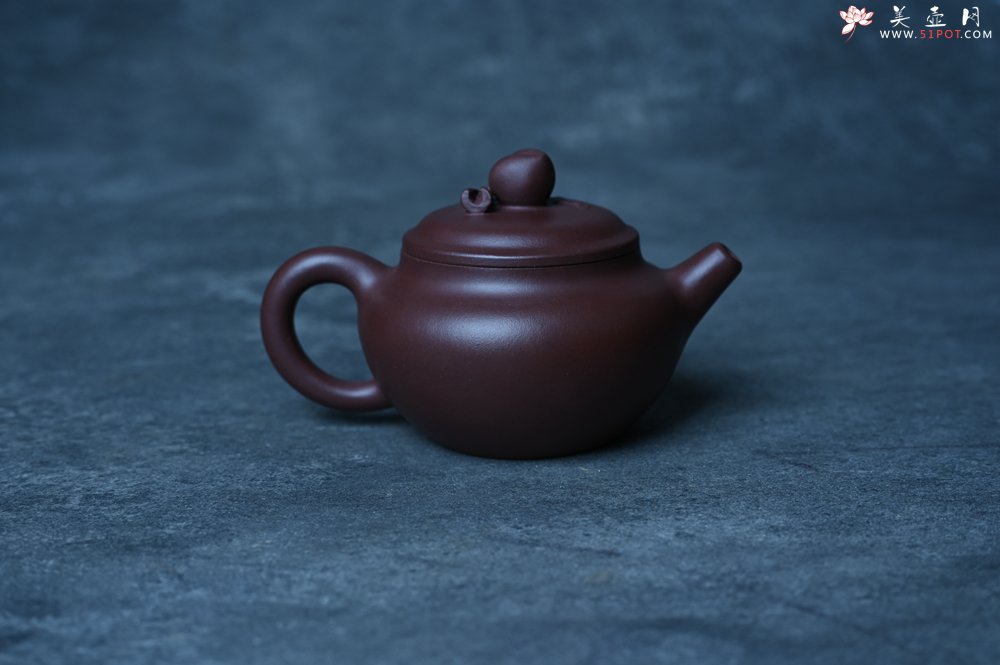 紫砂壶图片：特好老紫泥全手工寿桃壶 茶人醉爱 - 美壶网