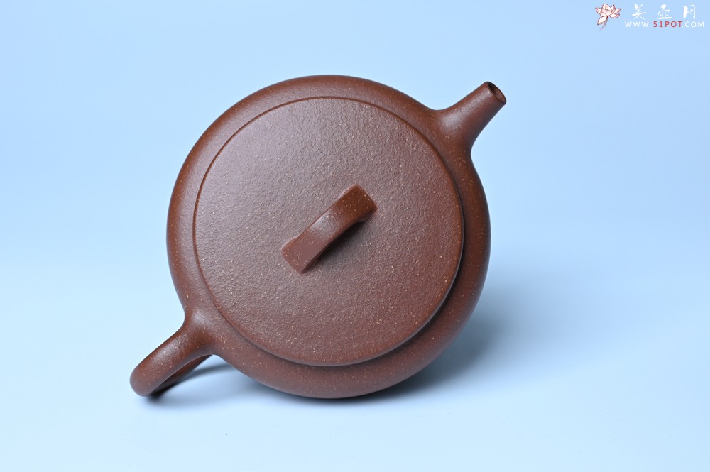 紫砂壶图片：美壶特惠 红降坡泥大口玉扁壶 茶人醉爱 - 美壶网