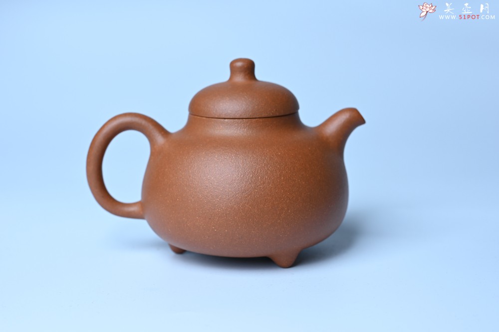 紫砂壶图片：美壶特惠 红降坡泥乳鼎壶 茶人醉爱 - 美壶网
