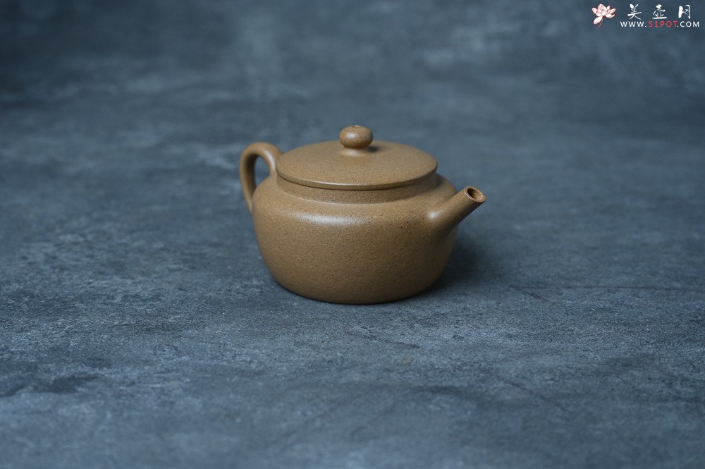 紫砂壶图片：美壶特惠全手工紫砂壶特好段泥桑扁壶 茶壶 茶具 单壶 - 美壶网