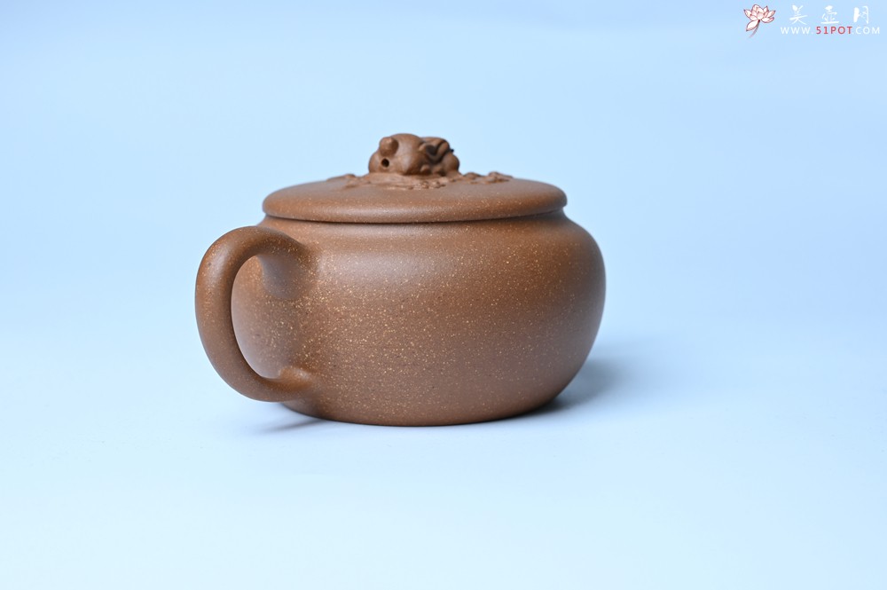 紫砂壶图片：美壶特惠 降坡泥花鸟听兔壶 茶人醉爱 - 美壶网