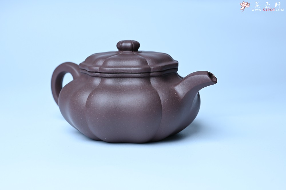 紫砂壶图片：美壶特惠 紫砂壶手工手制紫泥葵仿古壶 茶人醉爱 - 美壶网