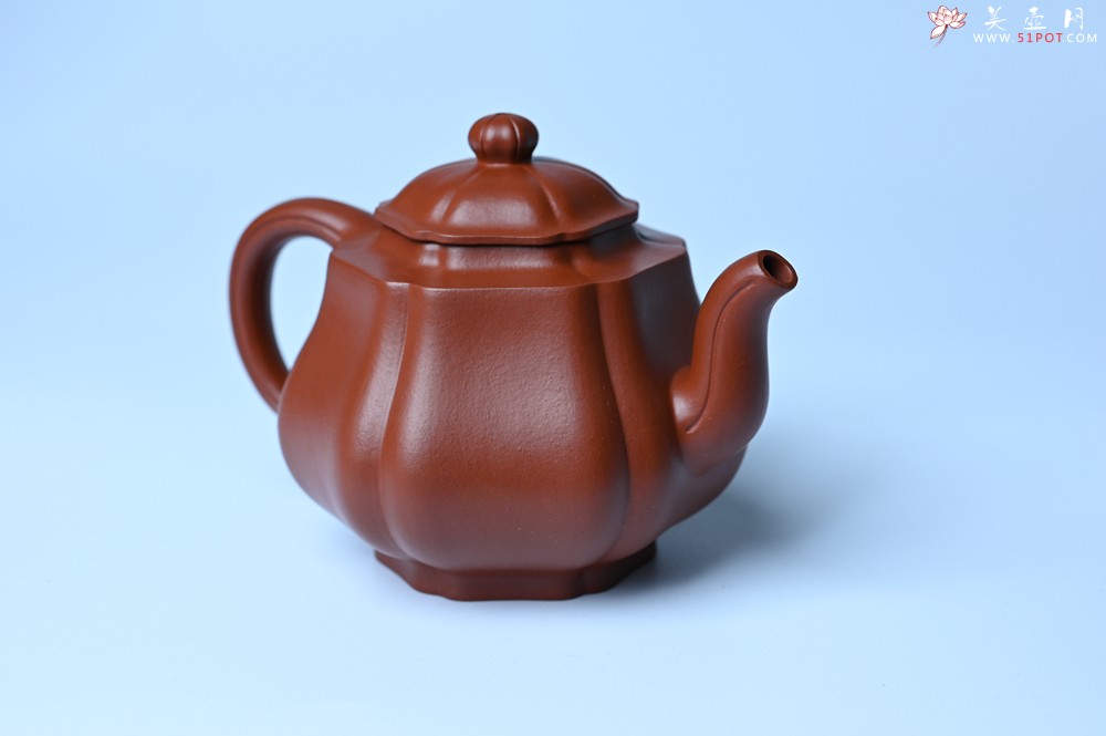 紫砂壶图片：美壶特惠 老朱泥高菱壶 茶人醉爱 - 美壶网