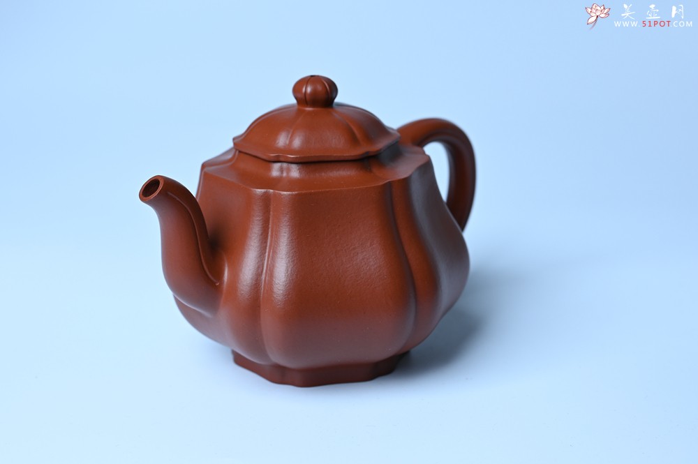 紫砂壶图片：美壶特惠 老朱泥高菱壶 茶人醉爱 - 美壶网