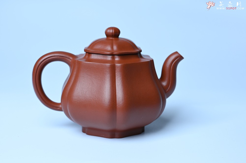 紫砂壶图片：美壶特惠 老朱泥高菱壶 茶人醉爱 - 美壶网