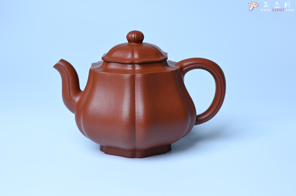 紫砂壶图片：美壶特惠 老朱泥高菱壶 茶人醉爱 - 美壶网