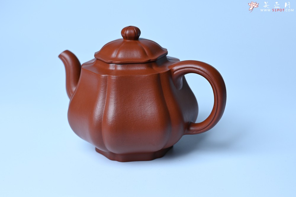 紫砂壶图片：美壶特惠 老朱泥高菱壶 茶人醉爱 - 美壶网