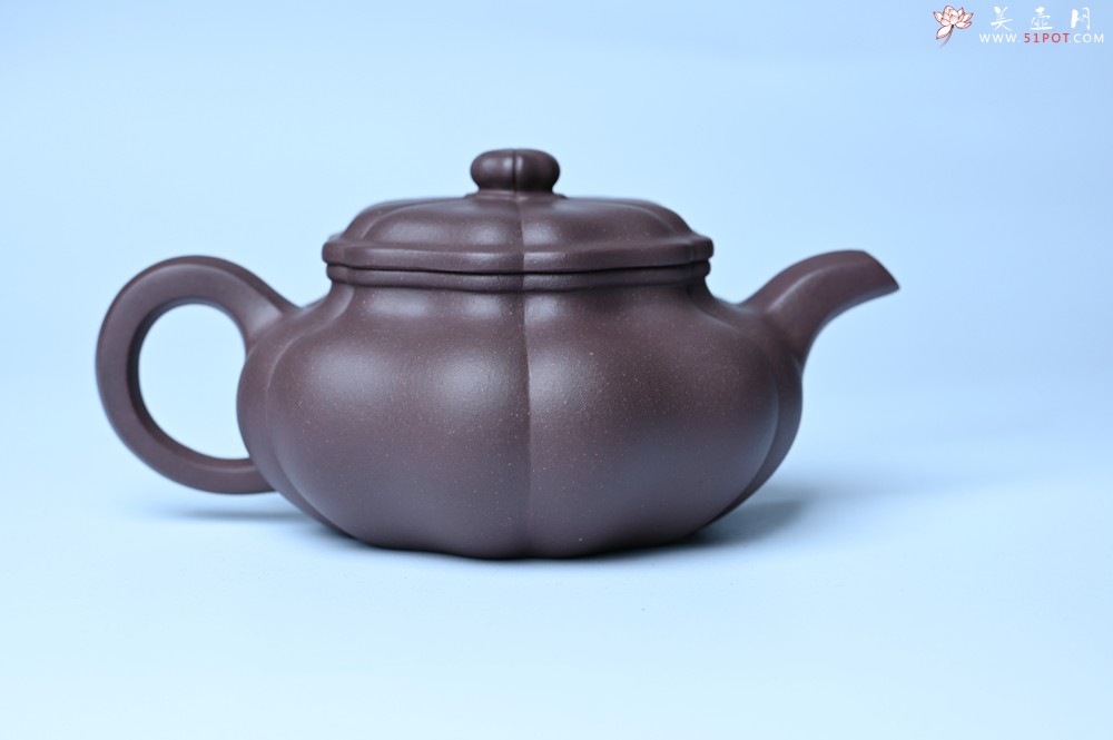 紫砂壶图片：美壶特惠 紫砂壶手工手制紫泥葵仿古壶 茶人醉爱 - 美壶网