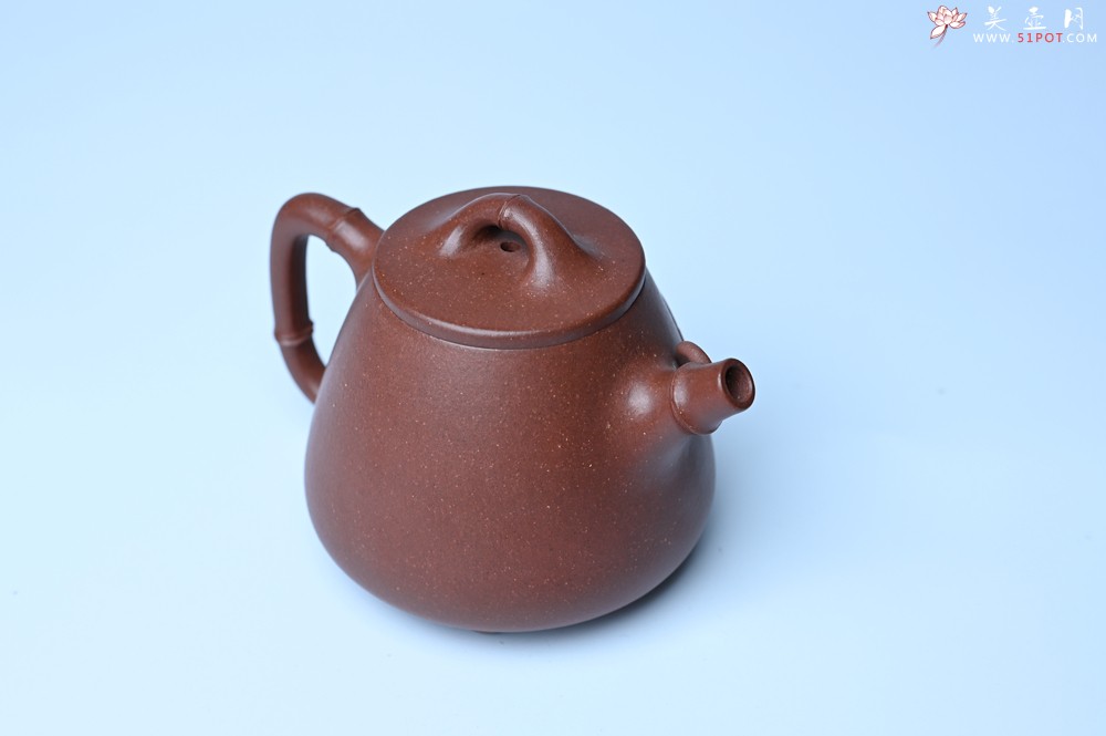 紫砂壶图片：美壶特惠 紫泥竹叶高石瓢壶 茶人醉爱 - 美壶网