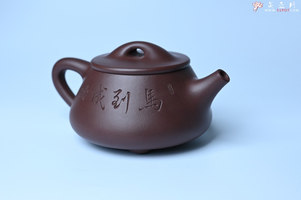 紫砂壶图片：实力派周斌 底槽青全手工精工满瓢壶  范小君徒杨志装饰七骏图 - 美壶网