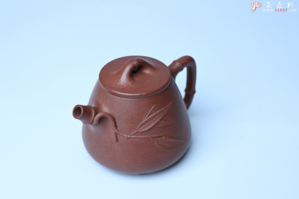 紫砂壶图片：美壶特惠 紫泥竹叶高石瓢壶 茶人醉爱 - 美壶网