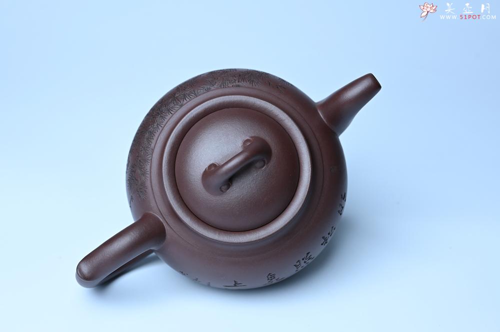 紫砂壶图片：特油润底曹青 全手工大蕴存心壶 卡盖难度大 明月松间照 清泉石 期待与亲结缘 - 美壶网