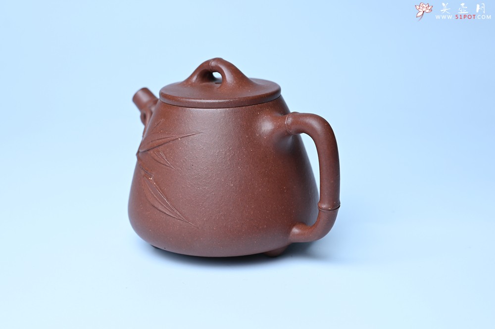 紫砂壶图片：美壶特惠 紫泥竹叶高石瓢壶 茶人醉爱 - 美壶网