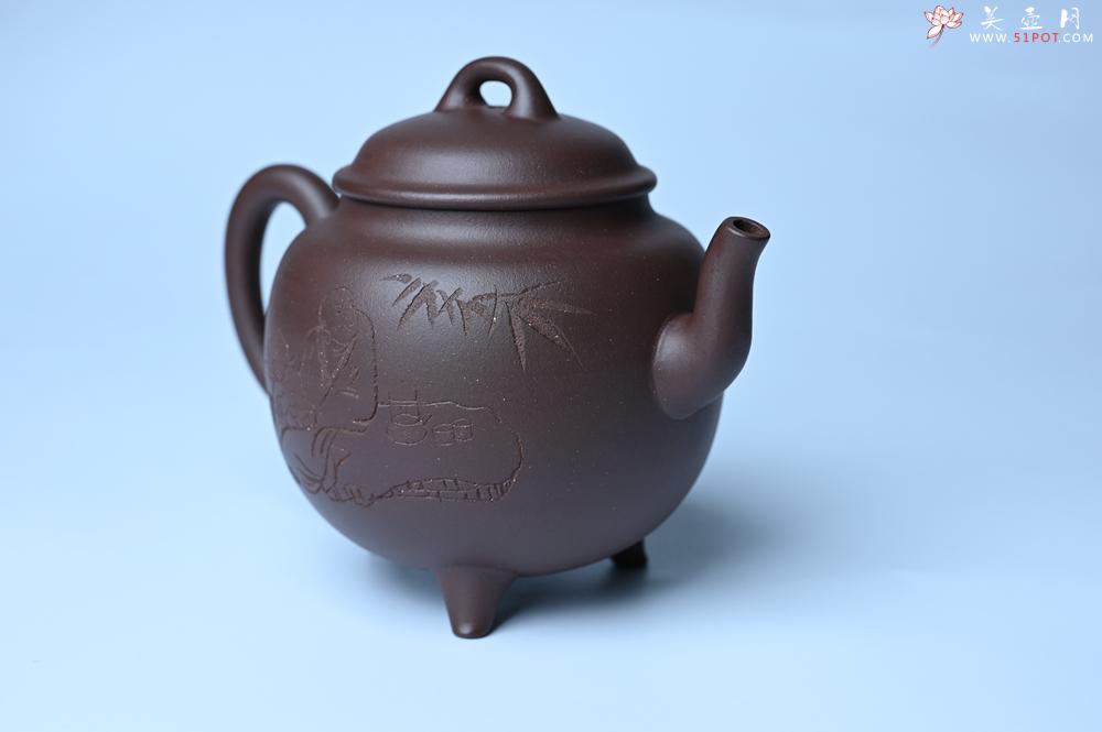 紫砂壶图片：美壶特惠 紫泥精致三足鼎壶 品茶论道 - 美壶网