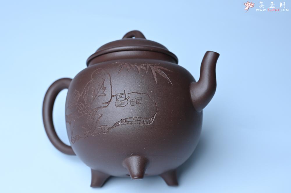 紫砂壶图片：美壶特惠 紫泥精致三足鼎壶 品茶论道 - 美壶网