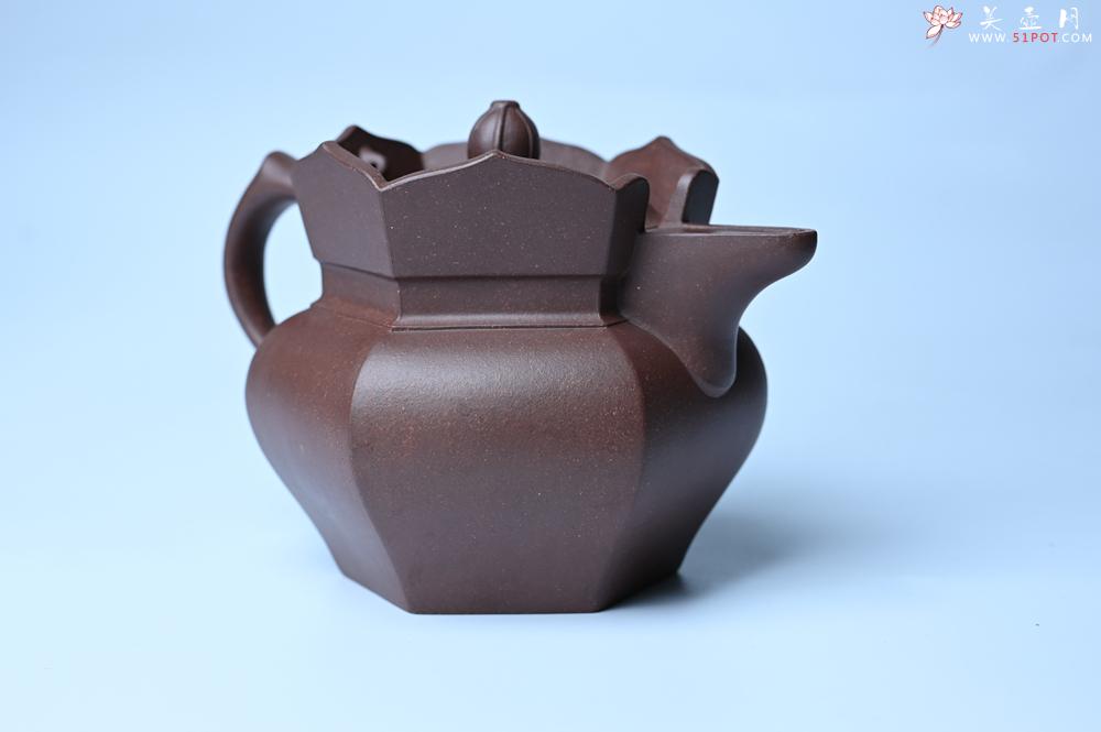 紫砂壶图片：摹古时大彬 调砂老紫泥全手工镶片僧帽壶 难度大 古韵悠悠 愈养迷人 - 美壶网