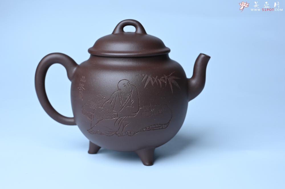 紫砂壶图片：美壶特惠 紫泥精致三足鼎壶 品茶论道 - 美壶网