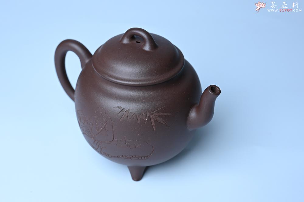 紫砂壶图片：美壶特惠 紫泥精致三足鼎壶 品茶论道 - 美壶网