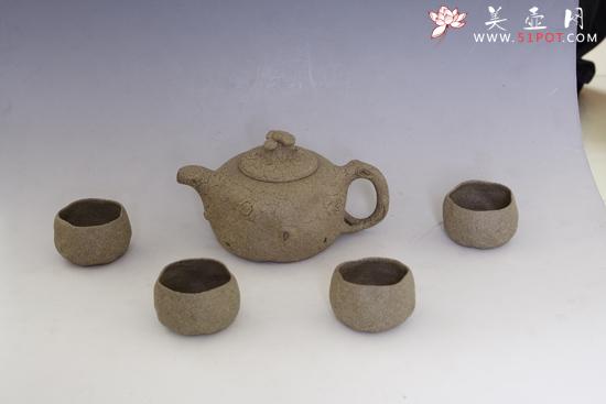 紫砂壶图片:灵芝供春套壶 - 美壶网