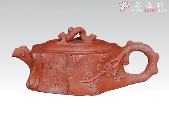 紫砂壶图片:树桩  紫泥 35... - 美壶网