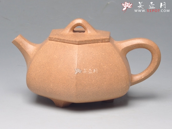 紫砂壶图片：六方小石瓢 段泥 260cc - 美壶网