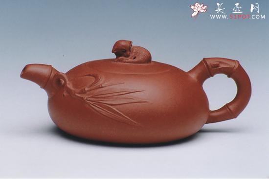 紫砂壶图片：慢听竹风手工调砂泥 - 美壶网