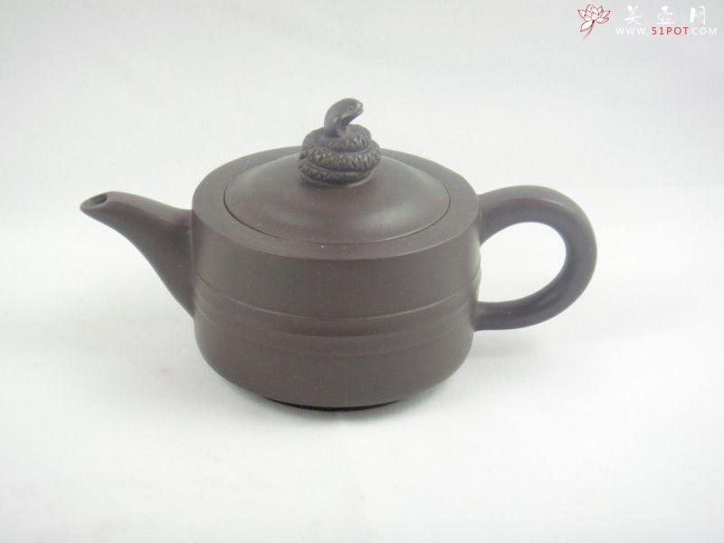 紫砂壶图片:十二生肖蛇(拼紫)200CC - 美壶网