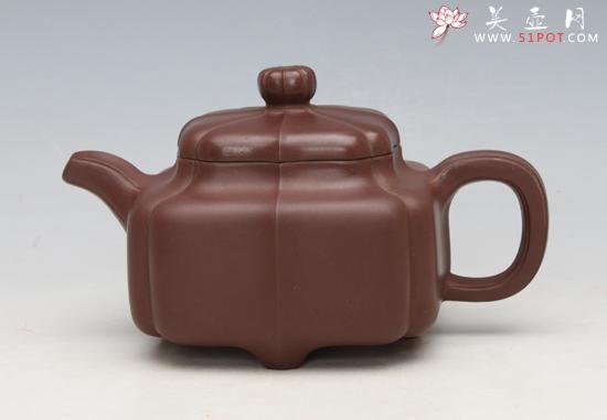 紫砂壶工艺艺术师尹怀作品锦囊魁宝350CC 泥料美壶网